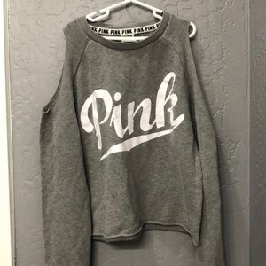 PINK off the shoulder long sleeve shirt!